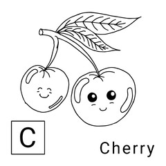 design illustration fruit character coloring page