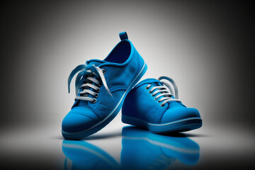 stylish 3d render of modern blue shoes made by generative ai