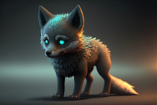 cute wolf character created using AI Generative Technology