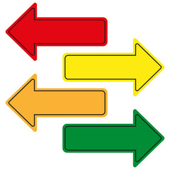 colorful straight arrows. Vector illustration.