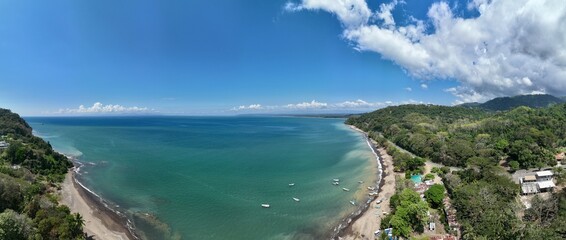 Aerial View of the Tarcoles Bay and the Ocean in Costa Rica near Jaco and Puntarenas