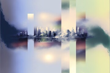 AI-generated abstract cityscapes. MidJourney.