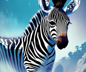 zebra in the savannah.generative ai