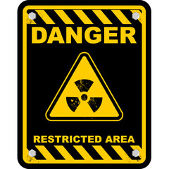 Danger, restricted Area, board vector