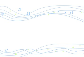 カラフル五線譜イメージ　音楽音符素材