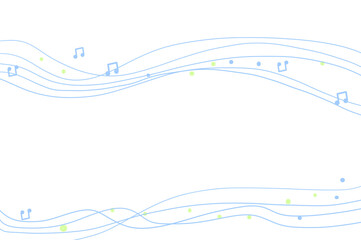 カラフル五線譜イメージ　音楽音符素材