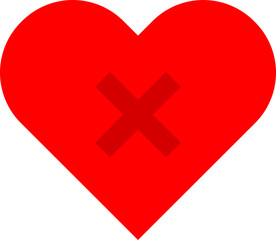 Obraz premium red heart with cross