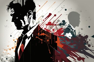Business background art illustrations in colorful design and splash vector art with generative ai