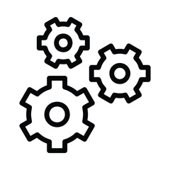 Configuration icon for setting up the system with a combination of gears
