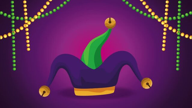 mardi gras jester hat animation