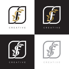 sf leaf logo design vector