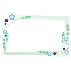 ネモフィラの四角形フレームのイラスト