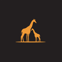 Giraffe Animal Geometric Logo, unique and simple.