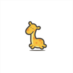 Giraffe Animal Geometric Logo, unique and simple.