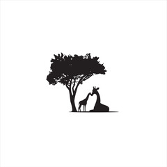 Giraffe Animal Geometric Logo, unique and simple.