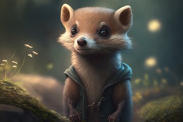 Cute Marten Character Created Using