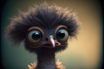 Cute Emu Character Created Using