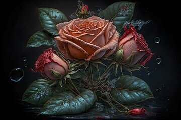 Vintage Roses - Generative Ai