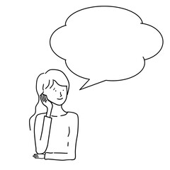 吹き出し付き困った人