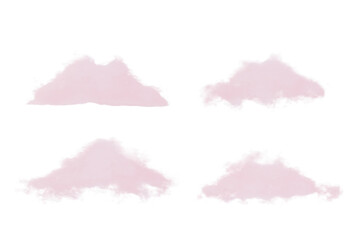 3d render white clouds isolate on transparent PNG background. white smoke render effect.