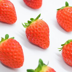 beautiful fresh red strawberry isolated on white background