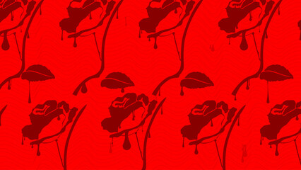 Graffiti Rose Background. Abstract modern flower street art decoration performed in urban painting style. Painted red roses.