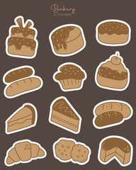 Set of Bakery labels, elements, logos, badges, icons and objects