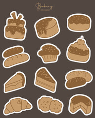 Set of Bakery labels, elements, logos, badges, icons and objects