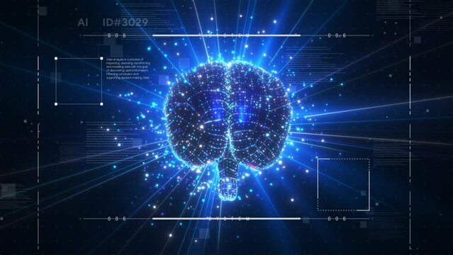 デジタルの脳。デジタルテクノロジーの背景素材。AIや近未来やシステムエンジニアのデザインに合います	