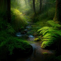 a stream in a rain forest