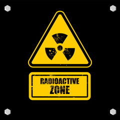Obraz premium Radioactive Zone, sign and board vector