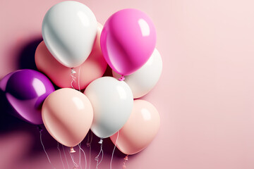 Semi-Realistic Balloons Floating on a Vibrant Birthday Background