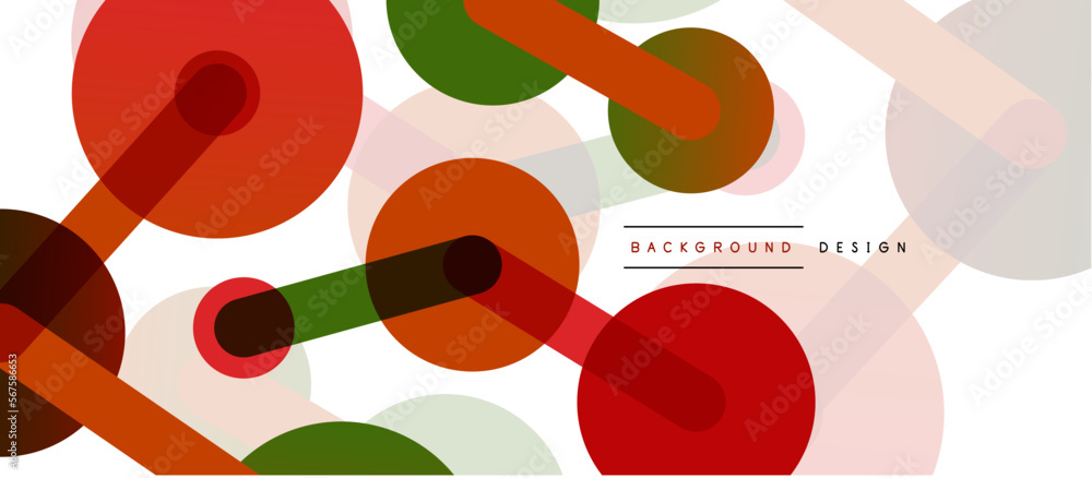 Poster line points connections geometric abstract background. circles connected by lines. trendy techno bus