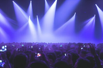 Fototapeta na wymiar concert crowd at concert,Generative IA