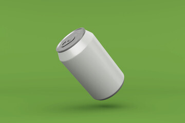 High quality floating left aluminum drink can mockup