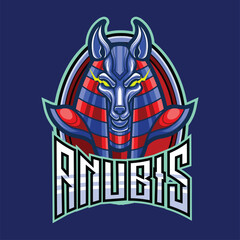 Vector anubis mascot logo for esports and sports team