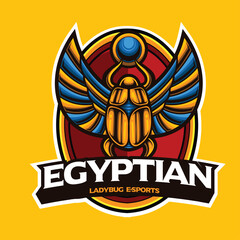 Vector of Egyptian Scarab Symbol for Esport Logo
