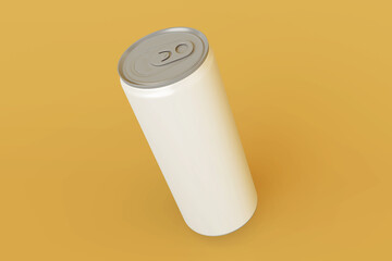 Realistic thin soda can mockups templates in resting and leaning left in top view