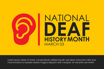 national deaf history month, march. suitable for banner background illustration vector deaf