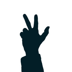 Victory finger hand silhouette png Royality free 