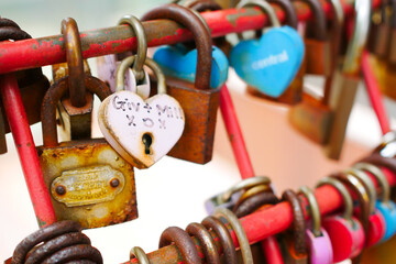 hanging Pink Heart Shape Padlock 