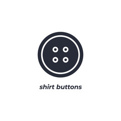 Vector sign shirt buttons symbol is isolated on a white background. icon color editable.