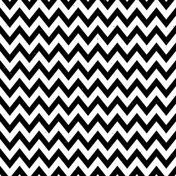 Grunge zigzag seamless pattern. Black and white chevron fabric texture. Abstract zig zag background. Repeating vector