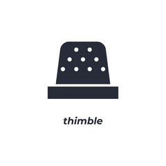 Vector sign thimble symbol is isolated on a white background. icon color editable.