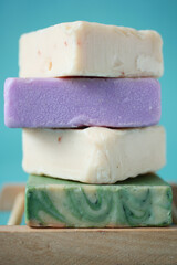 stack of Homemade natural soap bar 