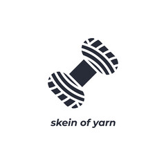 Vector sign skein of yarn symbol is isolated on a white background. icon color editable.