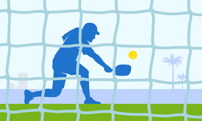 Premium editable vector file of stylish pickleball player in action best for your digital design and print mockup