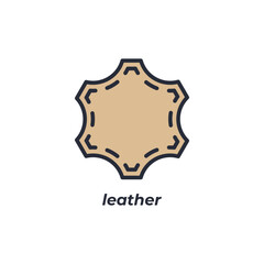 Vector sign leather symbol is isolated on a white background. icon color editable.