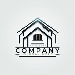 Minimalist modern Luxury Real Estate Home Logo Design