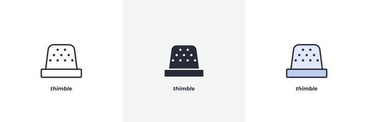 thimble icon. Line, solid and filled outline colorful version, outline and filled vector sign. Idea Symbol, logo illustration. Vector graphics